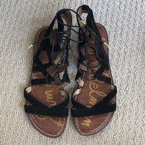 Sam Edelman Black Suede gladiator Sandals